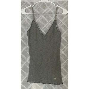 Pointelle Victoria's Secret Gray Waffle Knit Cami Tank Top Women L Y2K Lounge